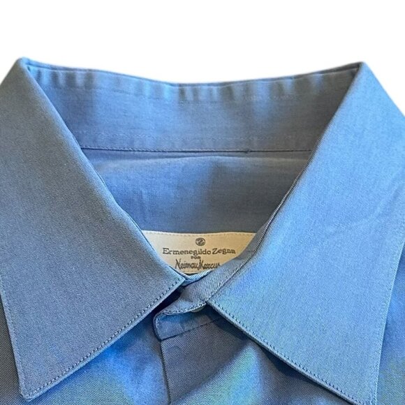 Ermenegildo Zegna Button-Down Dress Shirt Long Sleeve 100% Cotton Size 43 17 - Picture 2 of 13